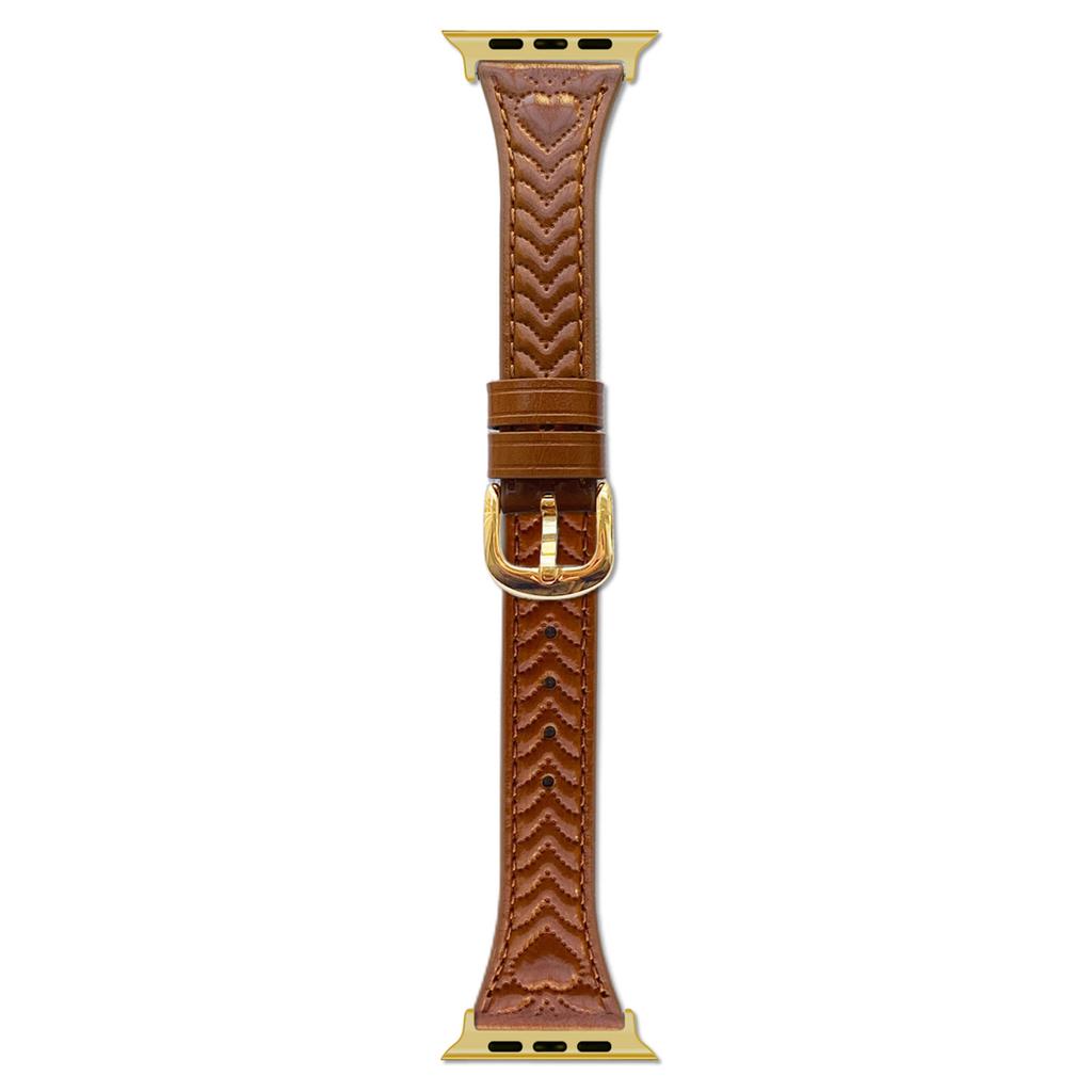 Watch Band For Apple Watch Series 10 9 8 7 SE 6 5 4 3 2 1 42mm 41mm 40mm 38mm Heart Pattern Embossed Genuine Leather Strap