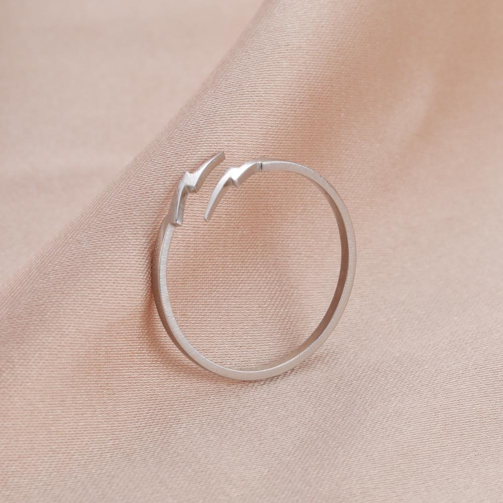 Cazador Geometric Lightning Open Rings for Women Stainless Steel Jewelry Simple Adjustable Ring Friends Gifts Wholesale Trendy
