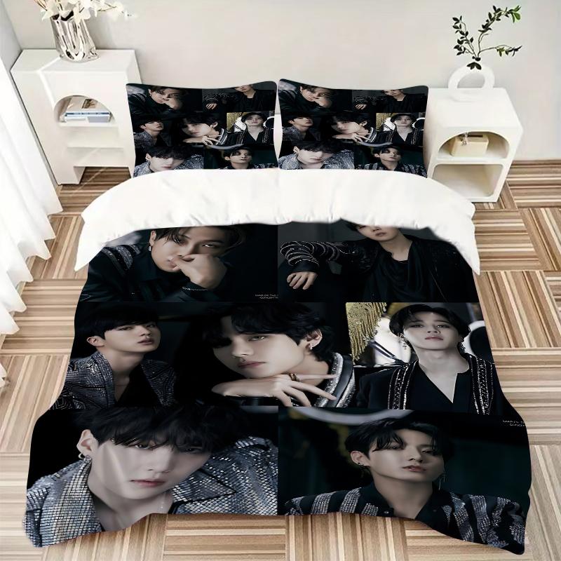 3Pcs Kpop Stars Dark Fashion Bedding Sets For All Sizes New 3D Printed Bed Cover Comforter Duvet Cover Pillowcase Bedroom Decoration
