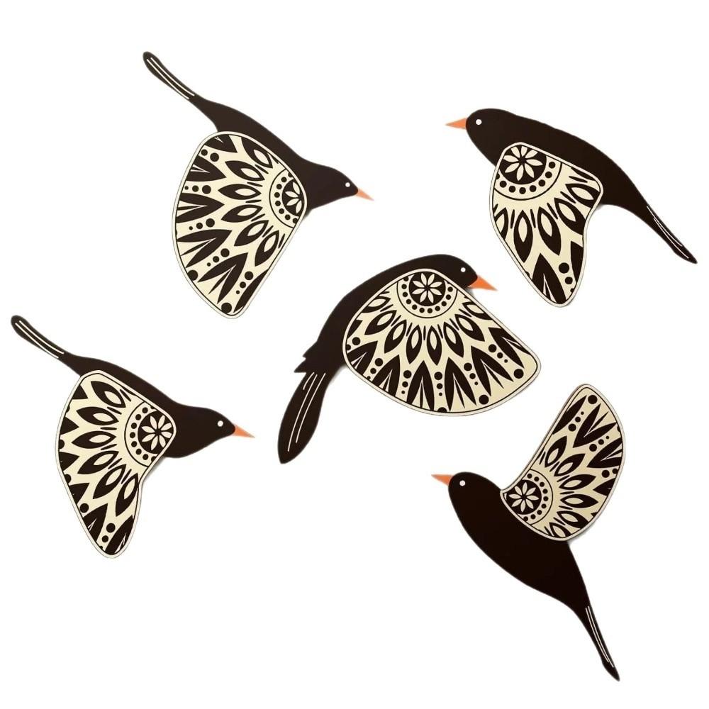 5 st Inomhus Utomhus Fågel Väggdekor Väggbonad Trä Flygande Fåglar Träfågel Väggkonst Trädgård