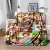 Card Captor Sakura Cartoon Printed Blankets Flannel Soft Cozy Blankets Sofa Bed Blanket Travel Blanket Bedding Birthday Gift