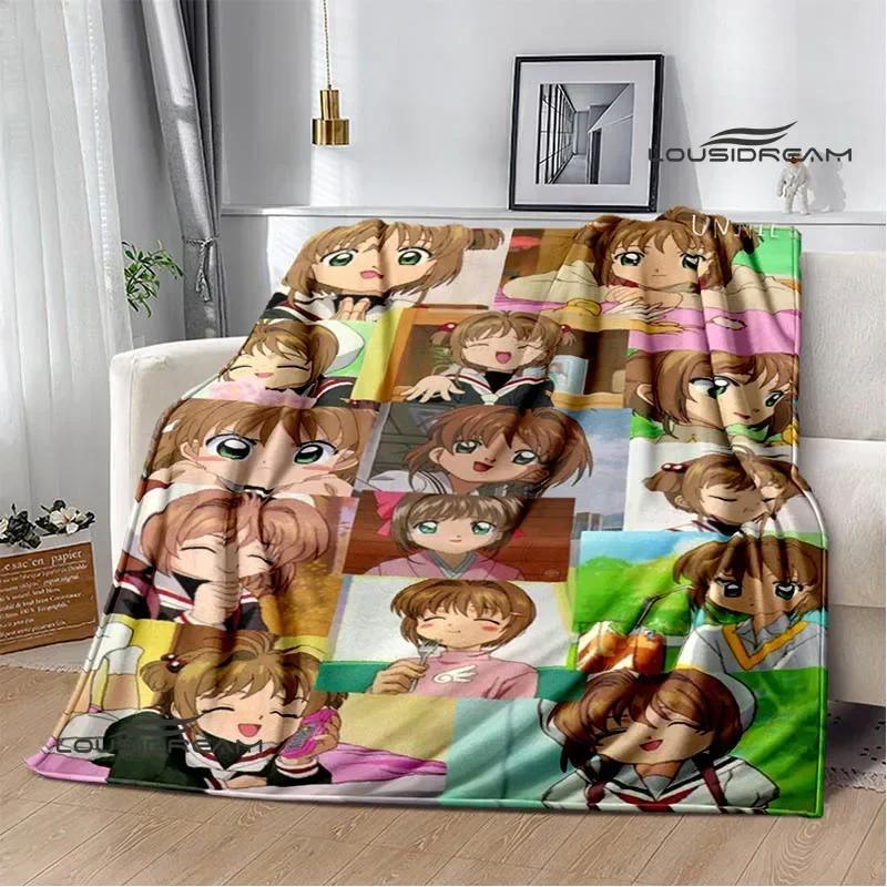 Card Captor Sakura Cartoon Printed Blankets Flannel Soft Cozy Blankets Sofa Bed Blanket Travel Blanket Bedding Birthday Gift