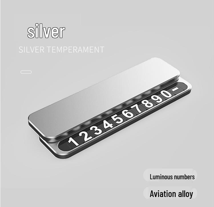 Luxury Temporary Parking Sign with Alloy Phone Number Plate for Car Interiors