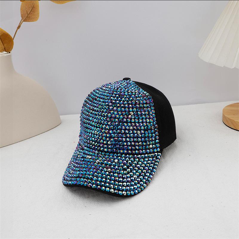 New European and American Feng Shui Diamond Baseball Cap Women's Hip Hop Shiny Hat Full Diamond Fashion Men's Sun Hat Stage Hat