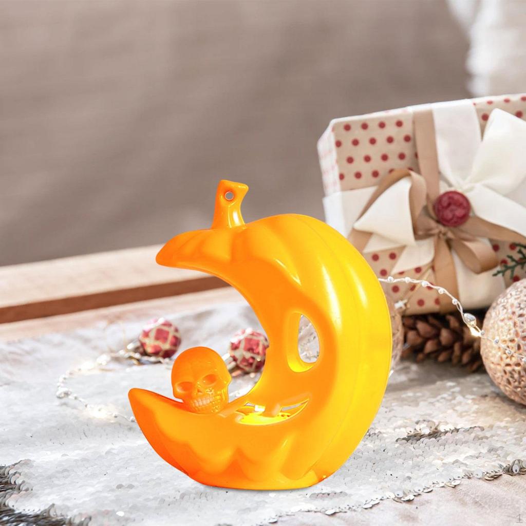 Electric Candle Lantern, Halloween Moon Pumpkin Light, Home Decoration Table Centerpieces Decorative