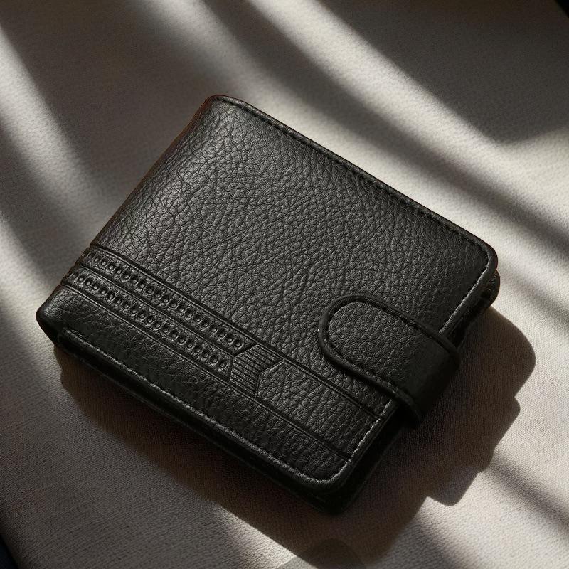 

Минималистичный кошелек из искусственной кожи однотонный мужской кошелек для монет держатель для карт повседневный простой зажим для денег сумка для ID-карты подарки на день рождения чёрный