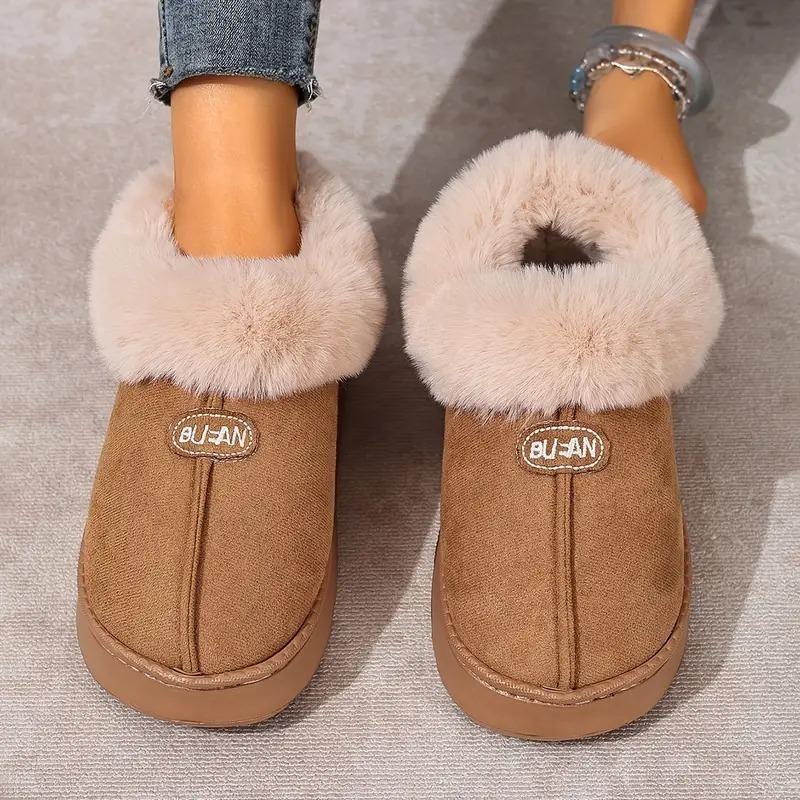 Damskie Płaskie Ciepłe Śniegowce Zimowe Nowe Lekkie Wsuwane Botki Damskie Wygodne Antypoślizgowe Wsuwane Bawełniane Buty