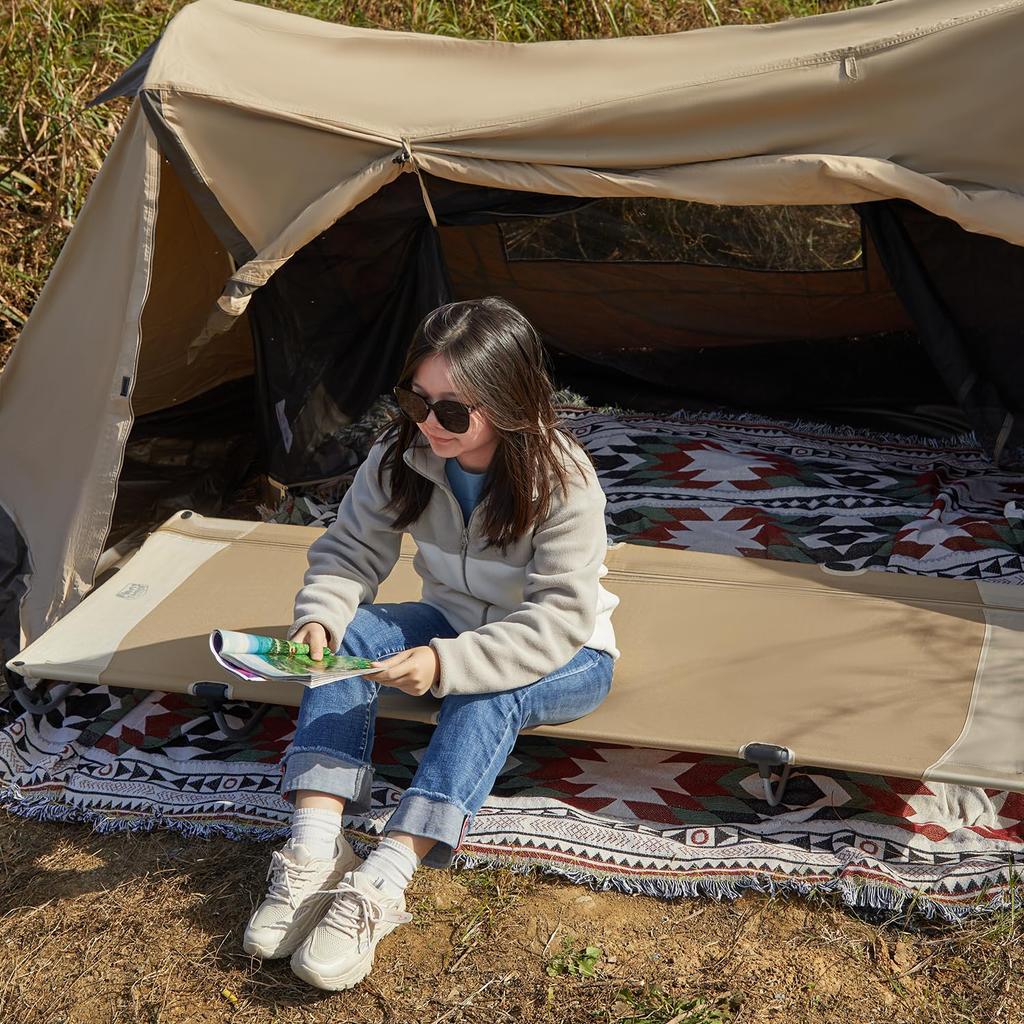 TIMBER RIDGE Jet Cot Camping Bed In 20 No Assembly Folds To L X W X 15cm 102kg Weight Easy To and Stable [Deploys Seconds, Required] 205.7cm 67.6cm H,
