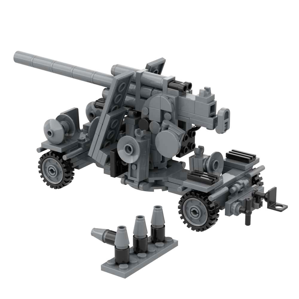 Stavebnice M777 Houfnice Flak 36 pak40 M102 M198 Bofors 40mm Protiletadlové Protitankové Dělo Dělostřelectvo Bitevní Lodi Vojenská Stavebnice