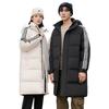 Winter new fashion couple down jacket men's and women's mid-length warm and versatile hooded three-bar down men's jacket