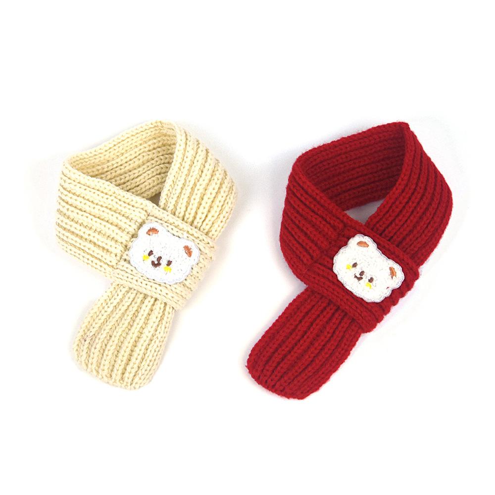 Pet Wool Knitted Scarf Cartoon Panda Dress Up Neck Warm and Comfortable Antifreeze Supplies