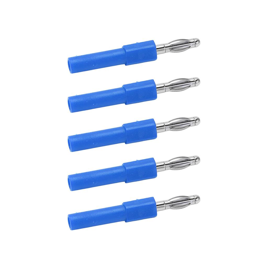 5Pcs 4mm Banana Plug Adapter Strong Connectivity Good Conductivity 4mm To 2mm Conversion Banana PlugBlue