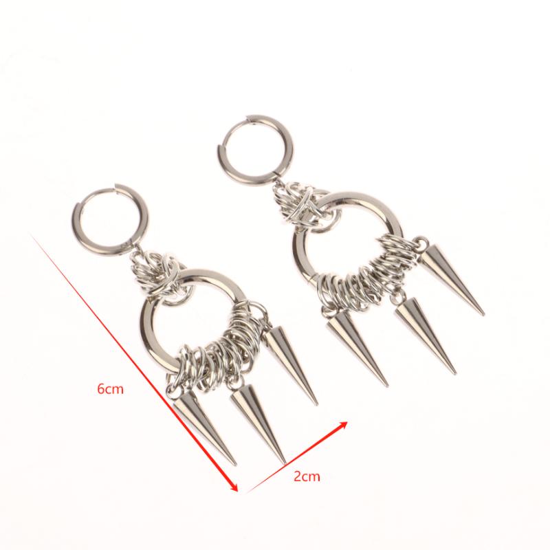 Punk Style Spiked Earrings For Women Men Gothic Cone Pendant Earrings Y2K Grunge Dangle Jewelry Gift