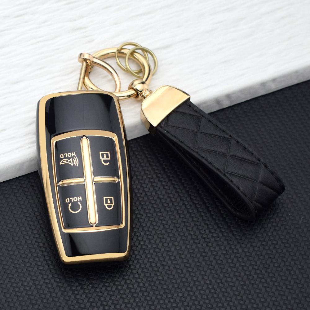 4/8 Buttons Soft TPU Car Key Case Cover for Hyundai Genesis G80 GV70 GV80 GV90 2020-2025 Key Fob Holder Keychain Accessories