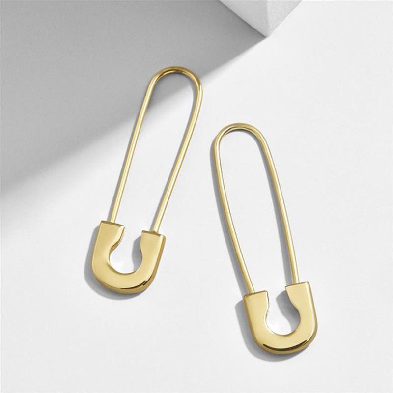Classic Safety Pin Earings for Women Men Unisex Paper Clip Gold Silver Black Color Zinc Alloy Fashion Earings Jewelry Gift
