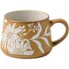 Large Ceramic Coffee Mug 360ml, Cute Cup for Women, Ideal for Tea or Coffee,Hand Painted Floral Design Pottery Mug,1pc