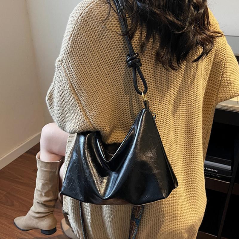Yogodlns Lässige Modische Damen Schultertasche Einfacher Urbaner Stil PU-Material Große Kapazität Tägliche Kombination Crossbody Boston Tasche