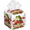 Black Cats Tissue Box Cover Square,Leather Tissue Holder with Bottom Belt,Waterproof Leather Facial Paper Organizer Tissue Box Cover for Home Office