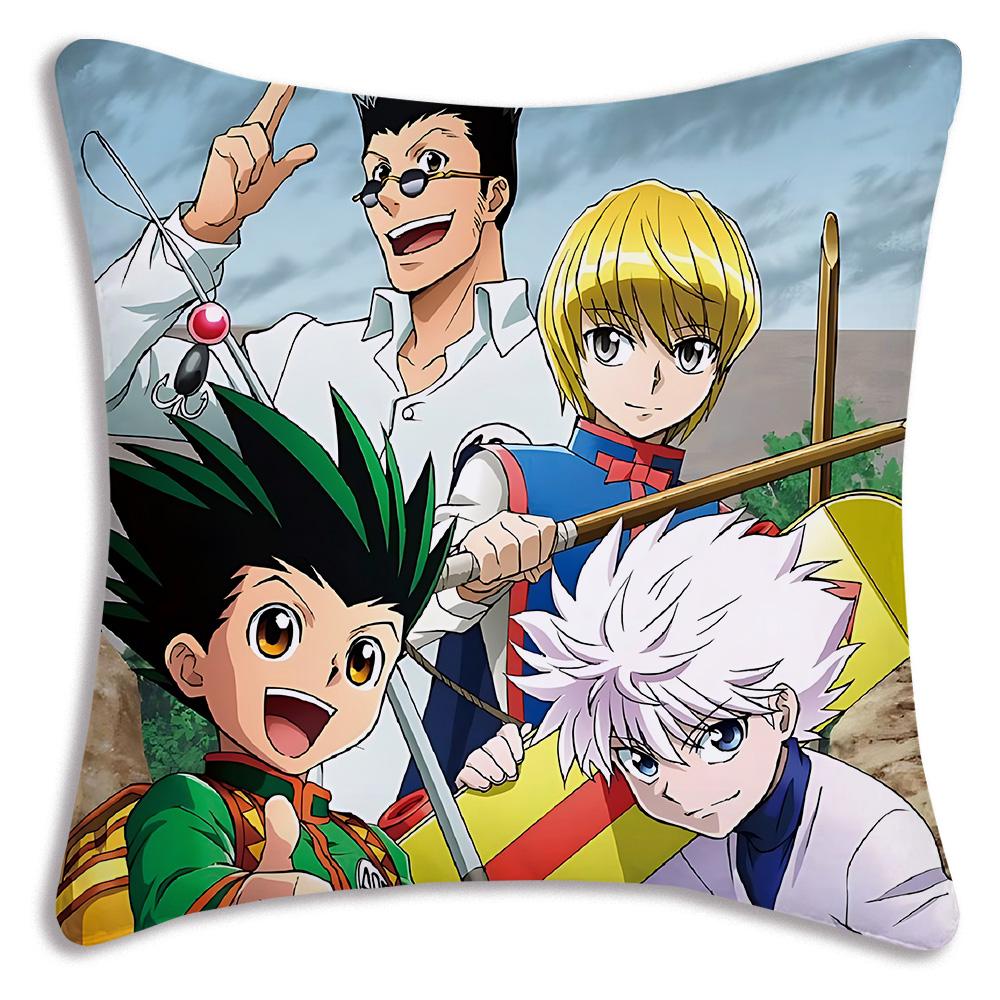 Hot Anime Comics Hunter×Hunter Pillow Covers Cartoon Sofa Decorative Home Double-Sided Printing Short Plush Cute Cushion Cover