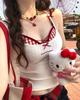 #Human cotton vitality dopamine plaid cross bra sling vest pure desire babes fake two small tops women