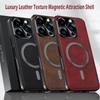 Luxury PU Leather Case For Apple iPhone 16e 16 15 14 13 12 11 Pro Max Plus Magsafe Magnetic Lens Protection Shockproof Cover