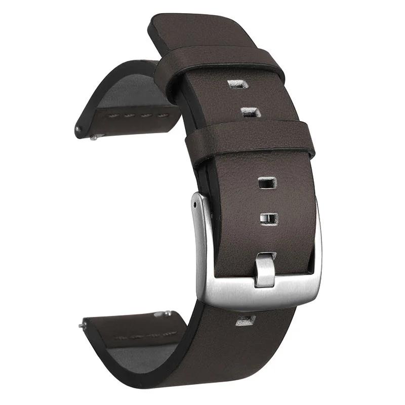 NEW 20/22mm Watch band Quick release Leather Strap for Samsung Galaxy Watch 3 Active2 40 44mm huawei watch gt2 WatchBand 18 24mm