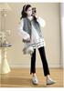 Spring 2026 Tassel Denim Vest & Korean Lace Patchwork Shirt Two-Piece Set