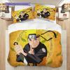 Japanese Anime Cartoon NARUTO Famous Uzumaki Naruto Comfortable Duvet Cover and Pillowcase(1 * Duvet Cover + 2 * Pillowcase, Without core)G7