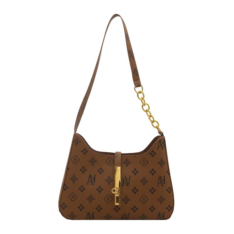 Popular retro printed underarm bag women's new spring and summer fashion shoulder bag fashion simple handbag
