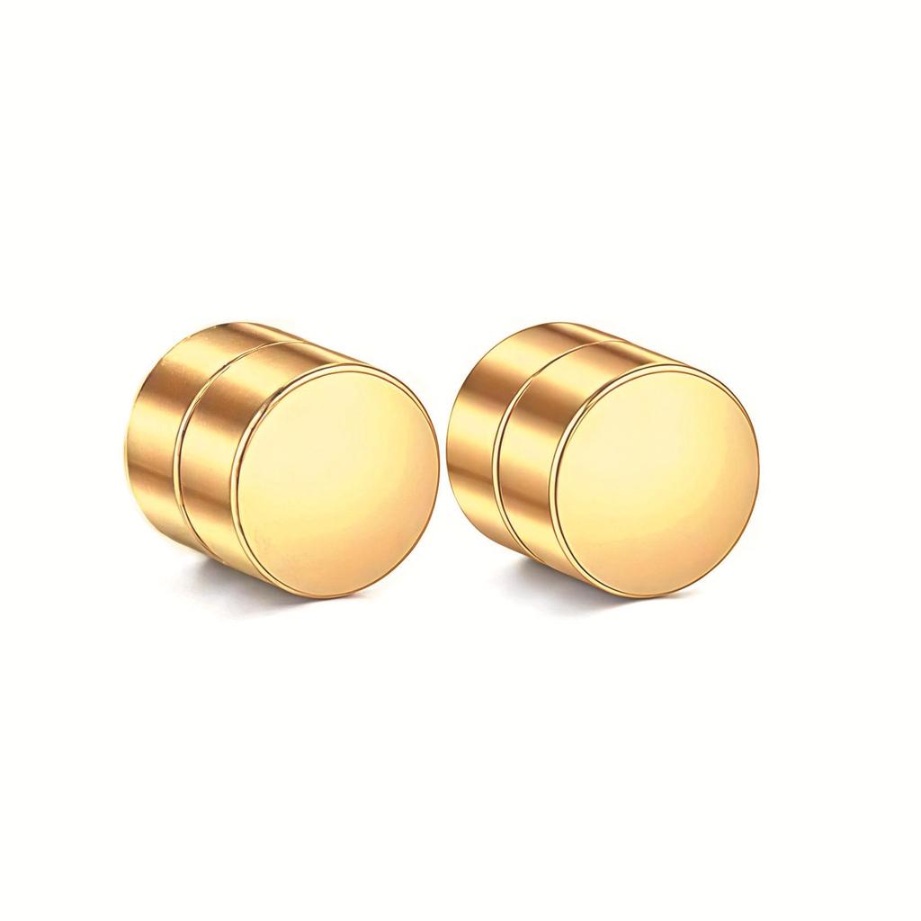 Zirconia Magnetic Ear Clips | No Piercing Faux Stud Earrings for Couples In Stainless Steel