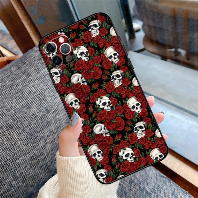 Gothic Fashion Skull Phone Case For iPhone 11 12 13 14 15 16 Pro Max 12 13 Mini X XR XS MAX 14 Plus Cover