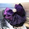 Rhinestone Bun Snood Ribbon Nurse Hair Clip Vintage Bowknot Spring Clip  Girls