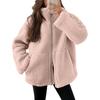 Neuer Stil Herbst und Winter Damen Einfarbig Lässiger Stil Lammwolle Rollkragen Wolljacke
