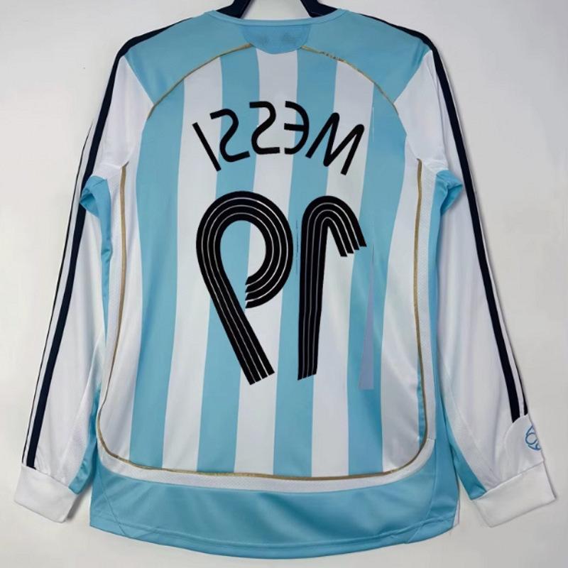 98 France Vintage Brazil Portugal Argentina England Long Sleeve Print Retro jersey