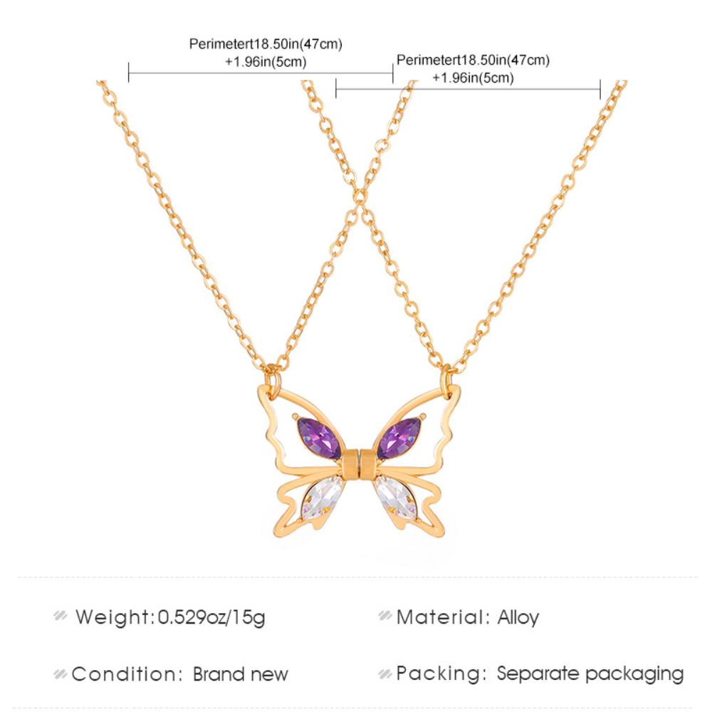 Heart Pendant Best Friend Necklace Ins Butterfly Bracelet Set Butterfly Magnetic Necklace  Gift