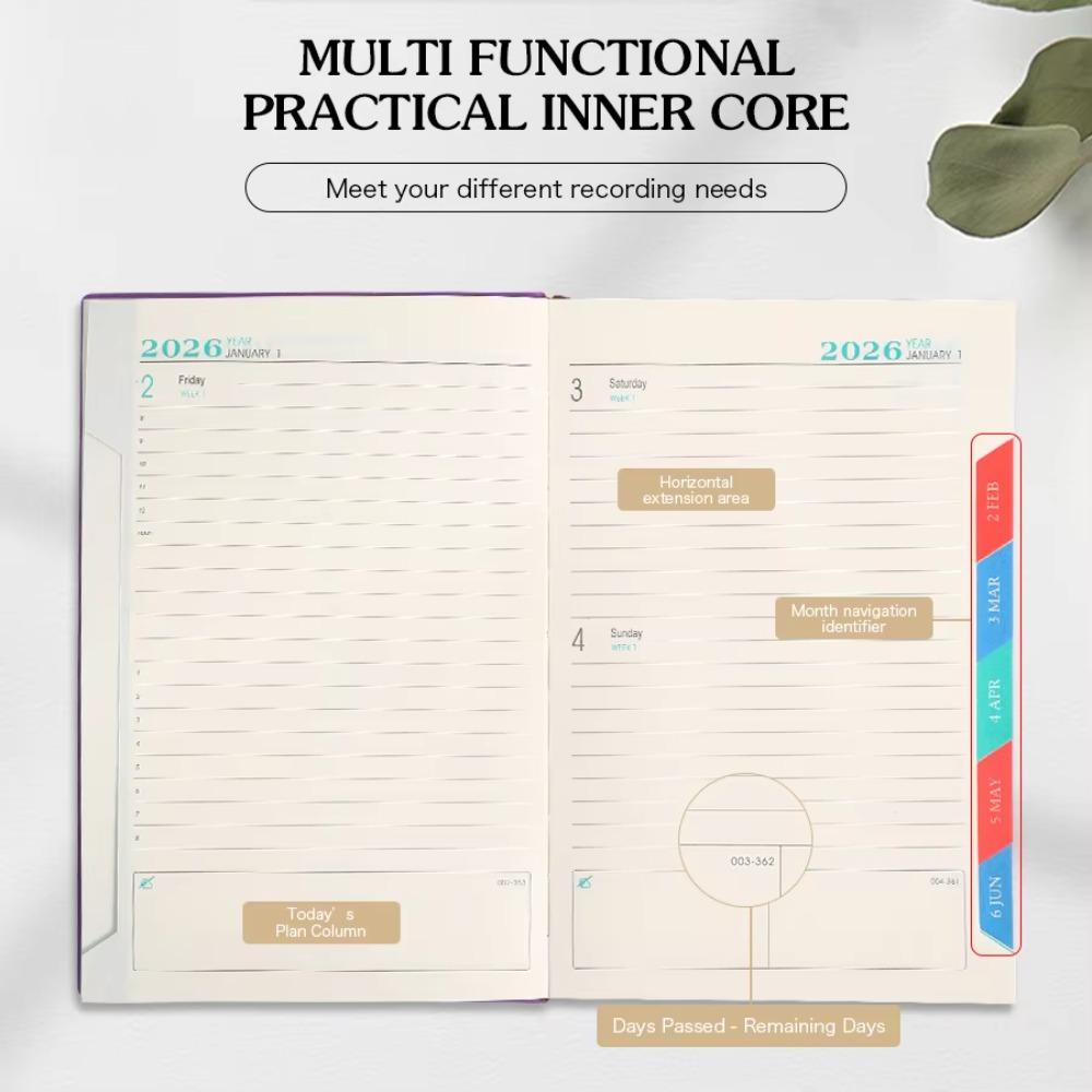 PU Leather Cover Agenda Notebook A5 Weekly Monthly Schedule Book  Conference