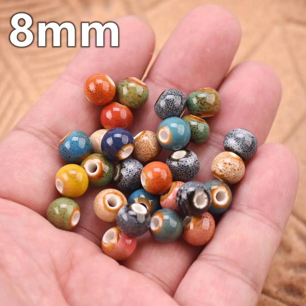 Rotund Aleatoriu Mixt 6mm 8mm 10mm 12mm 14mm Margele Vrac din Ceramică Porțelan Făcute Manual Lot pentru Materiale pentru Bijuterii DIY Meșteșuguri Descoperiri Margele Creativitate