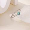 2025 Birth Colorful Cubic Zircon Heart Opening Rings For Women Fashion Dainty Stainless Steel Princess Ring Jewelry Wedding Gift