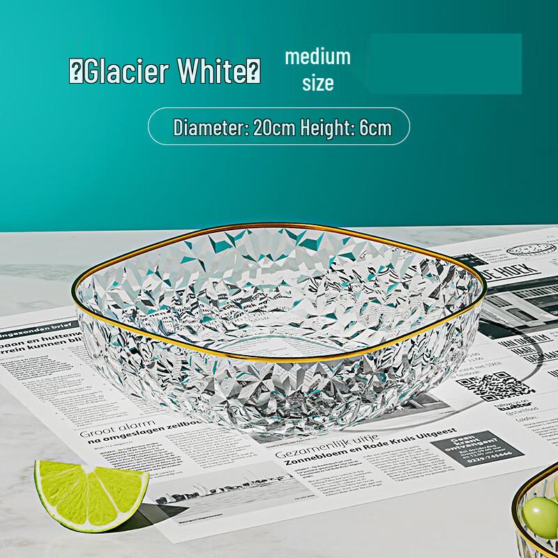 Changshen 2025 Light Luxury Festive Gold Rim Transparent Fruit Plate