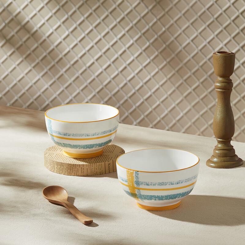 

Glazed Summer Blue Island Plaid Ceramic Dinnerware Set
