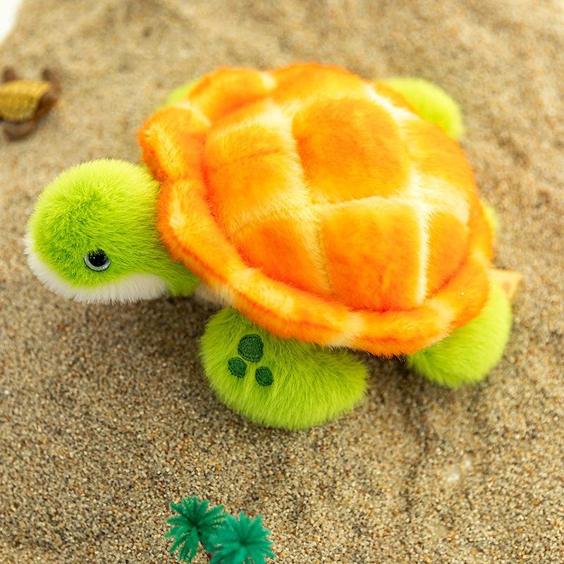Cute Plush Turtle Toy Vibrant Orange Shell Soft Green Tortoise Perfect Gift for Kids Children Room Decor Creative Doll Pillow