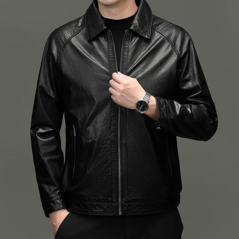 

YILITENG Мужская деловая повседневная кожаная куртка с лацканами YTMMRXF6689 5XL