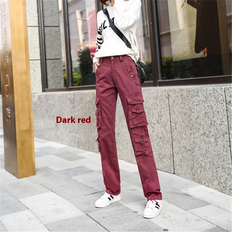 

Американские комбинезоны женские свободные и облегающие плюс большие размеры многокарманные повседневные брюки брюки уличные брюки 38Code（Suggestions160-1 темно-красного