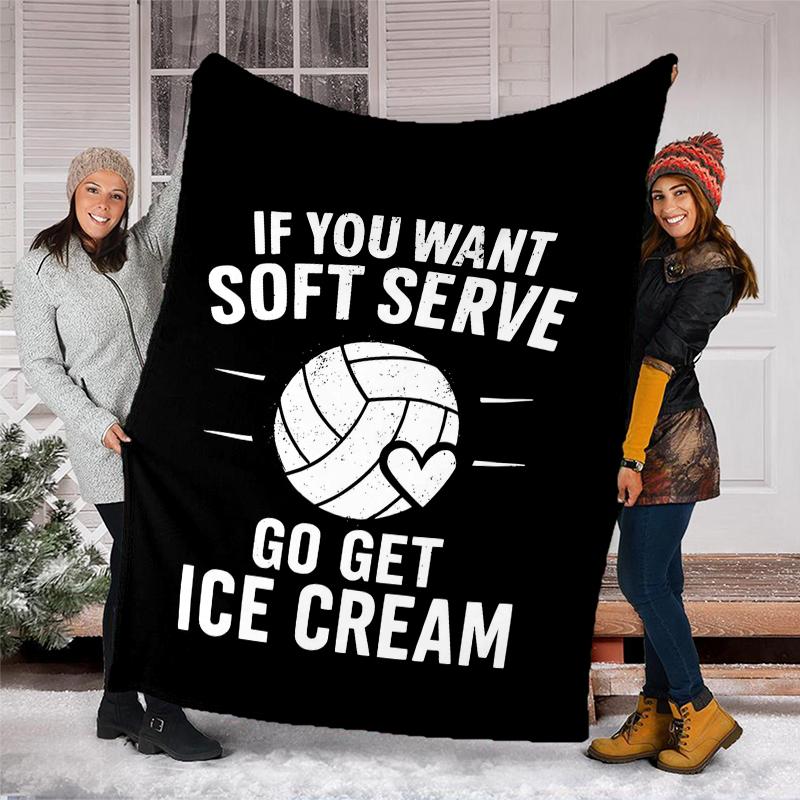 Volleyball Theme Printed Blanket - Perfect for Couch, Bed, Travel & Outdoor Use | Machine Washable, Cozy & Durable.