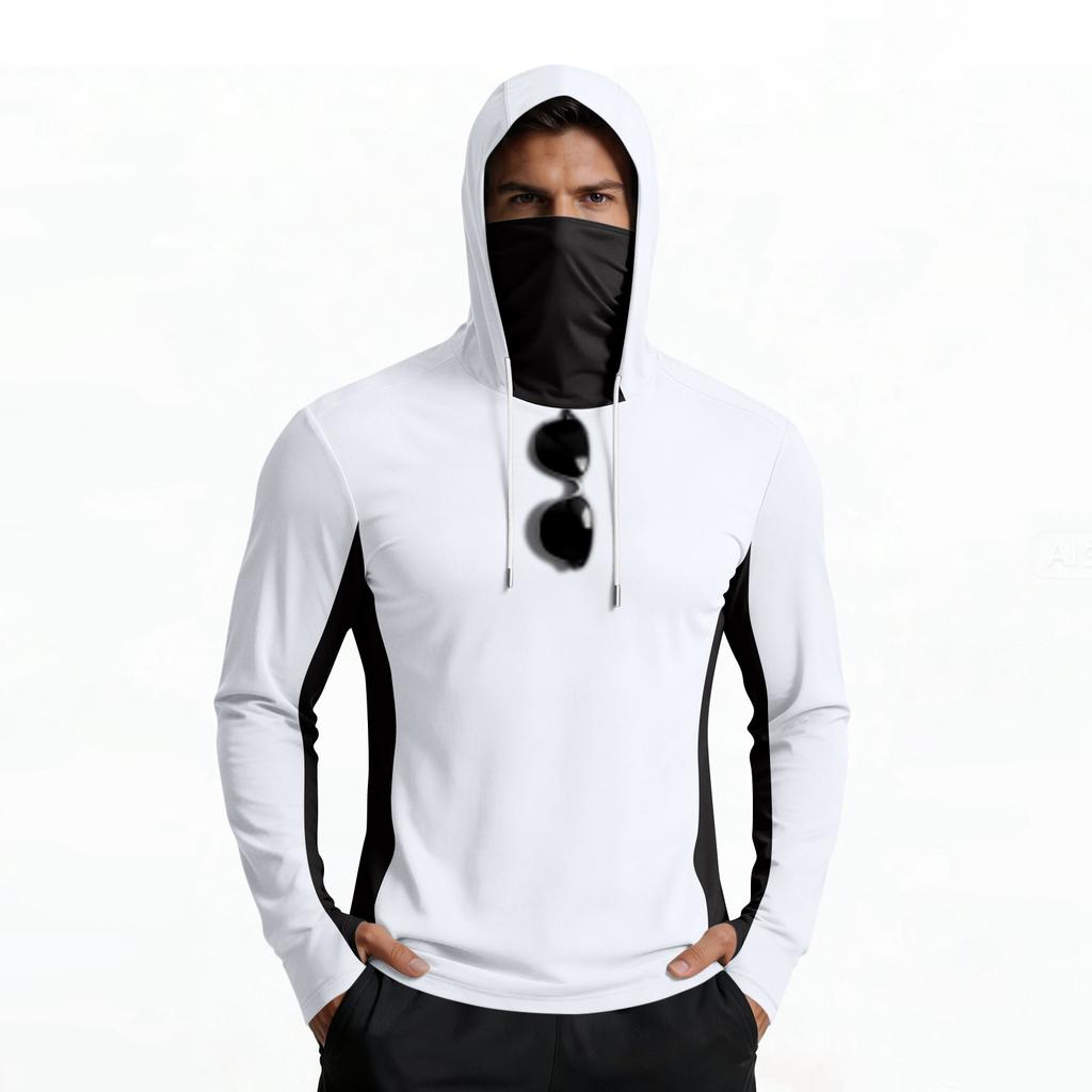 Herren Langarm Leichtes Kapuzenshirt mit Kordelzug Sportliche Passform Pullover für Outdoor-Aktivitäten und Sport