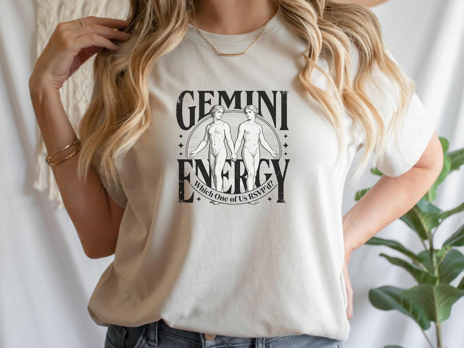 Gemini Season The Twins | Which One of Us RSVP d? | Funny Astrology Shirt | Zodiac Air Sign M