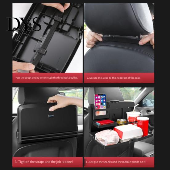 Multifunctional Car Tray Folding Table, Stable Load-Bearing Anti-Tipping Foldable Auto Backseat Tray, Storage Platform Universal Meal Table for Meals