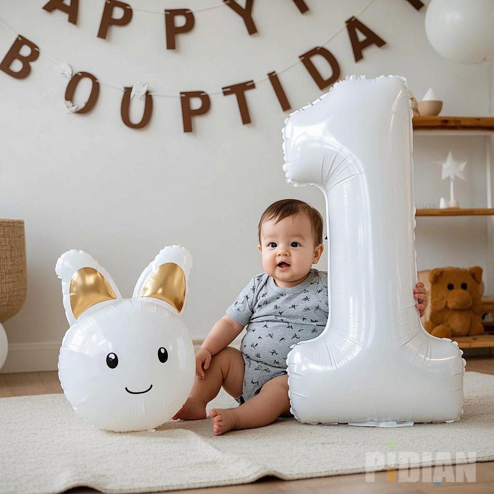 40inch White Number Foil Balloons Figure Digit Happy Birthday Party Wedding Decoration Kids Toy Helium Globos Wholesale Balloon