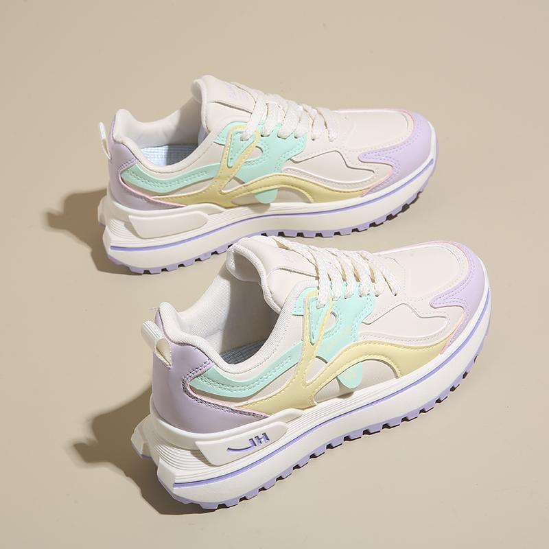 Fashion Sneakers Women Platform Flat Shoes Woman Casual Trainers Ladies Chunky Girls School Casual Running Light Tenis Pink Non-slip