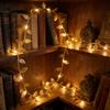 20LED Golden Tiny Leaves Copper Wire String Lights Battery Powered Fairy Lights for Home Wedding Party Christmas DIY Decoration
